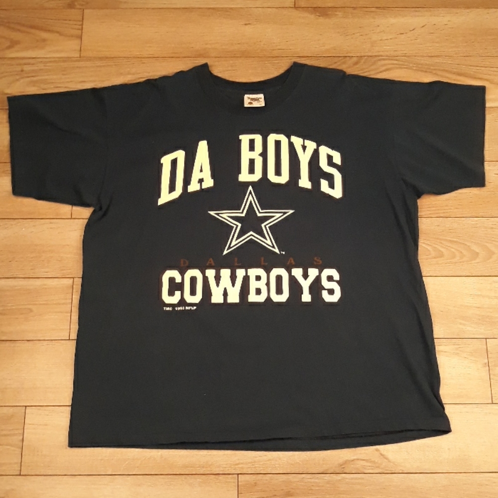 DA BOYS DALLAS COWBOYS NFL Navy Single Stitch‎ Mens T Shirt XL VTG 90s
